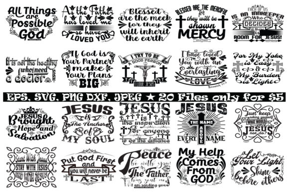 Jesus, Bible Verse SVG Bundle: Editorial Design Review