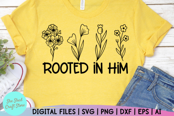 Rooted in Him Graphics for Faith-Based Crafts