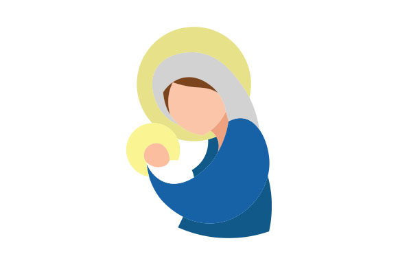 The Virgin Mary Holding Baby Jesus: Religious Crafts Design