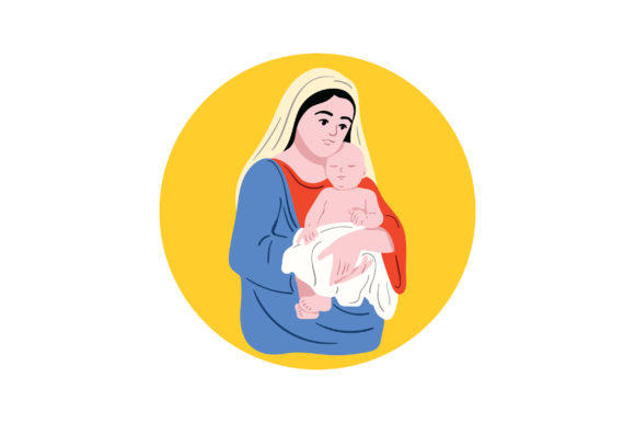 Virgin Mary & Jesus Sticker: An Embroidery Review