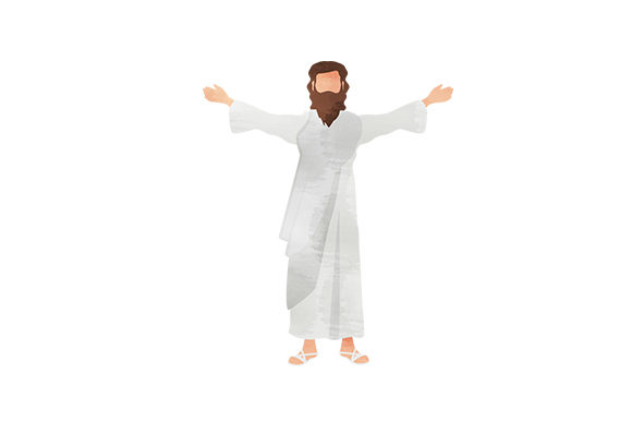 Watercolor Faceless Jesus for Religious Crafts
